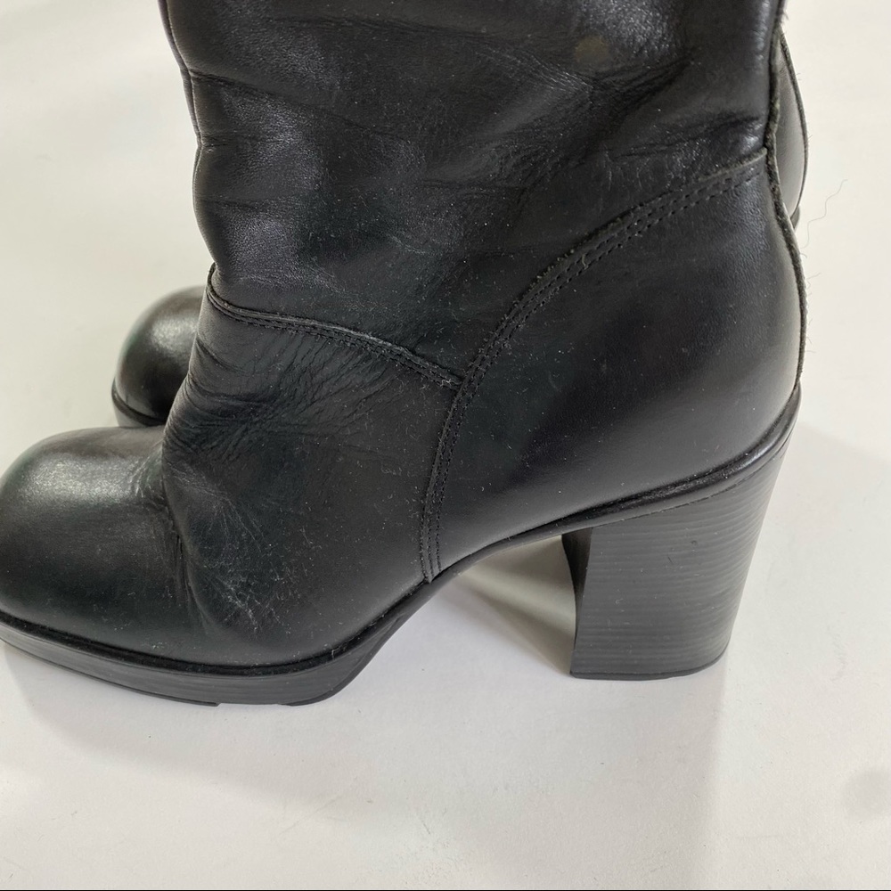 Vintage X Steve Madden 90s FANTASY chunky heeled platform black leather boots - Picture 6 of 10